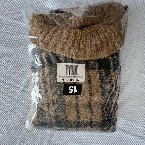 Poncho Cape – Knitted Faux Cashmere Pullover Sweater, Turtleneck Cardigan OSM - Picture 4 of 5